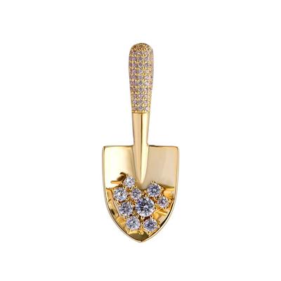 Nuevo Broche de Pala pequeña minimalista y personalizado, Pin para cuello de traje chapado en oro, broche antideslumbrante, accesorios