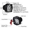 6/9LED 12V Motorcycle Headlights Universal White Super Bright Working Front Light 10W LED Scooters Spotlight Moto Fog Lampht