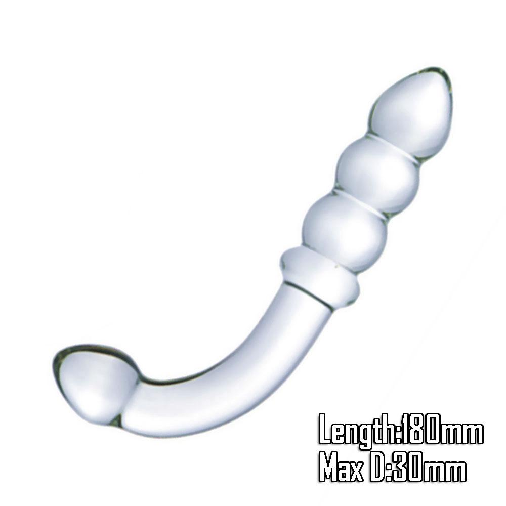 Crystal Glass Dildos Realistic Dildo Penis Glass Beads G-Spot Anal Butt Plug Erotic Sex toys for Woman Couples Adults