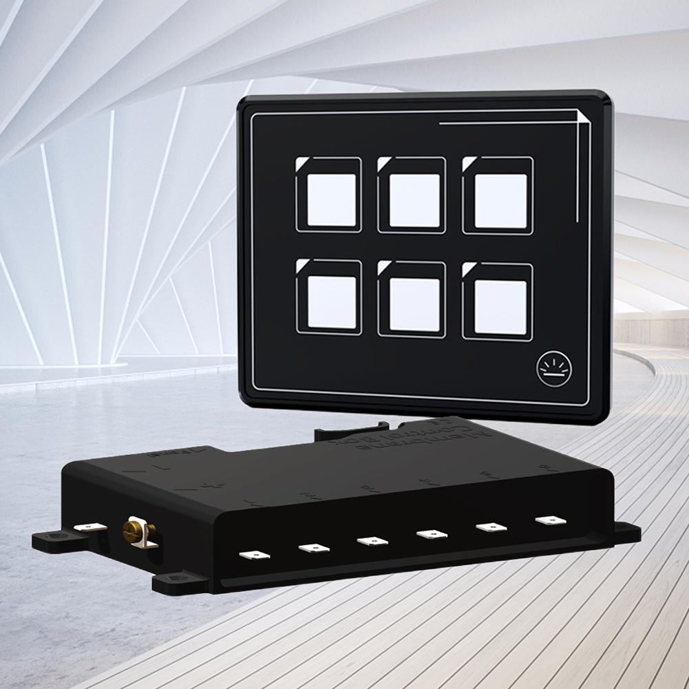 6P LED dotyková ovládací skříňka Bluetooth kompatibilní dotykový ovládací panel Ovládání přes aplikaci LED panel spínače světla s podsvícením pro obytný vůz jachtu