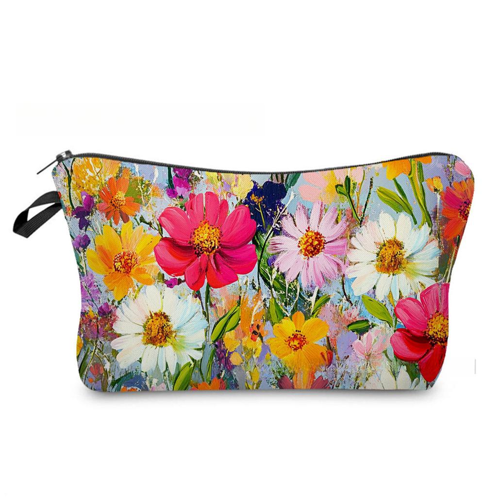 Women Floral Print Cosmetic Bag Toiletries Organize Travel Storage Case 6887 KTB
