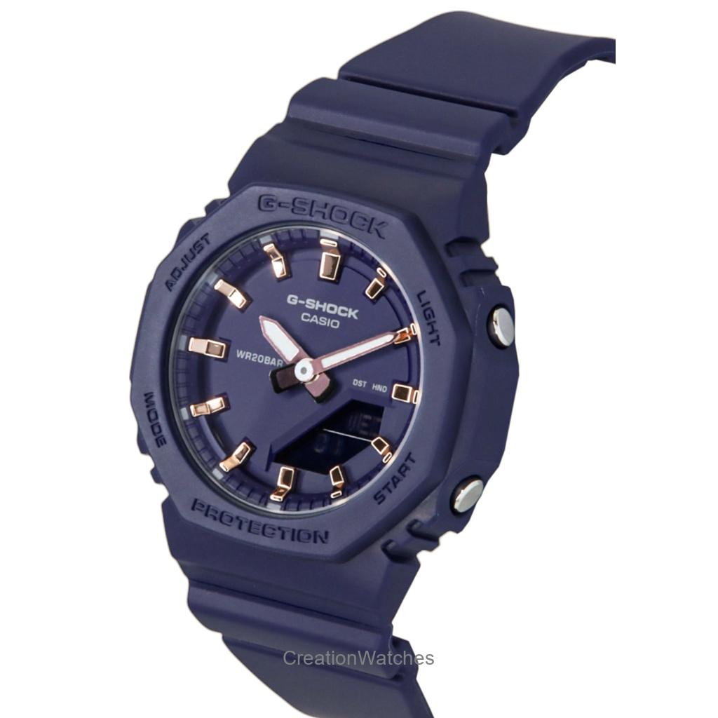 Casio G-Shock Analogique Numérique Bracelet Résine Cadran Bleu Quartz GMA-P2100M-2A Montre Femme 200M