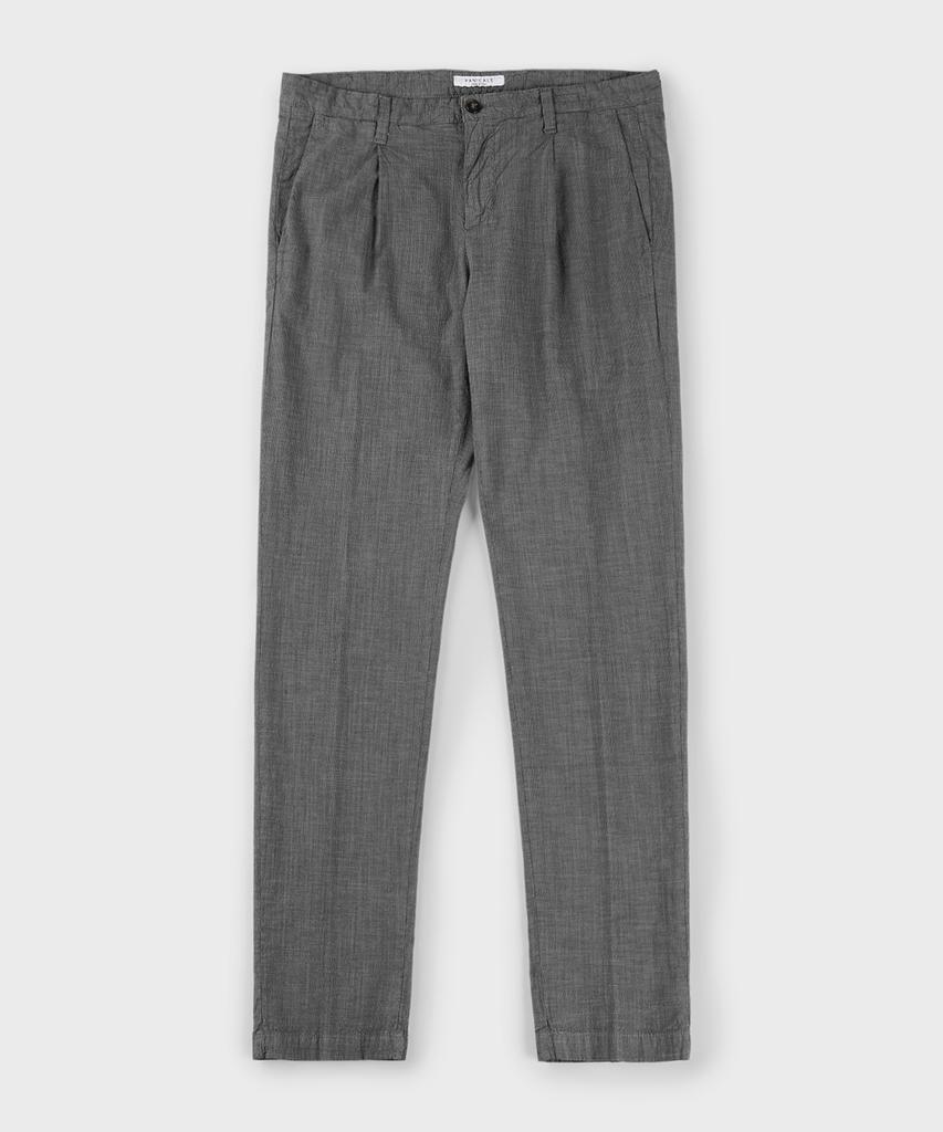 PANICALE Charcoal Micro Pattern Cotton Blend Pants