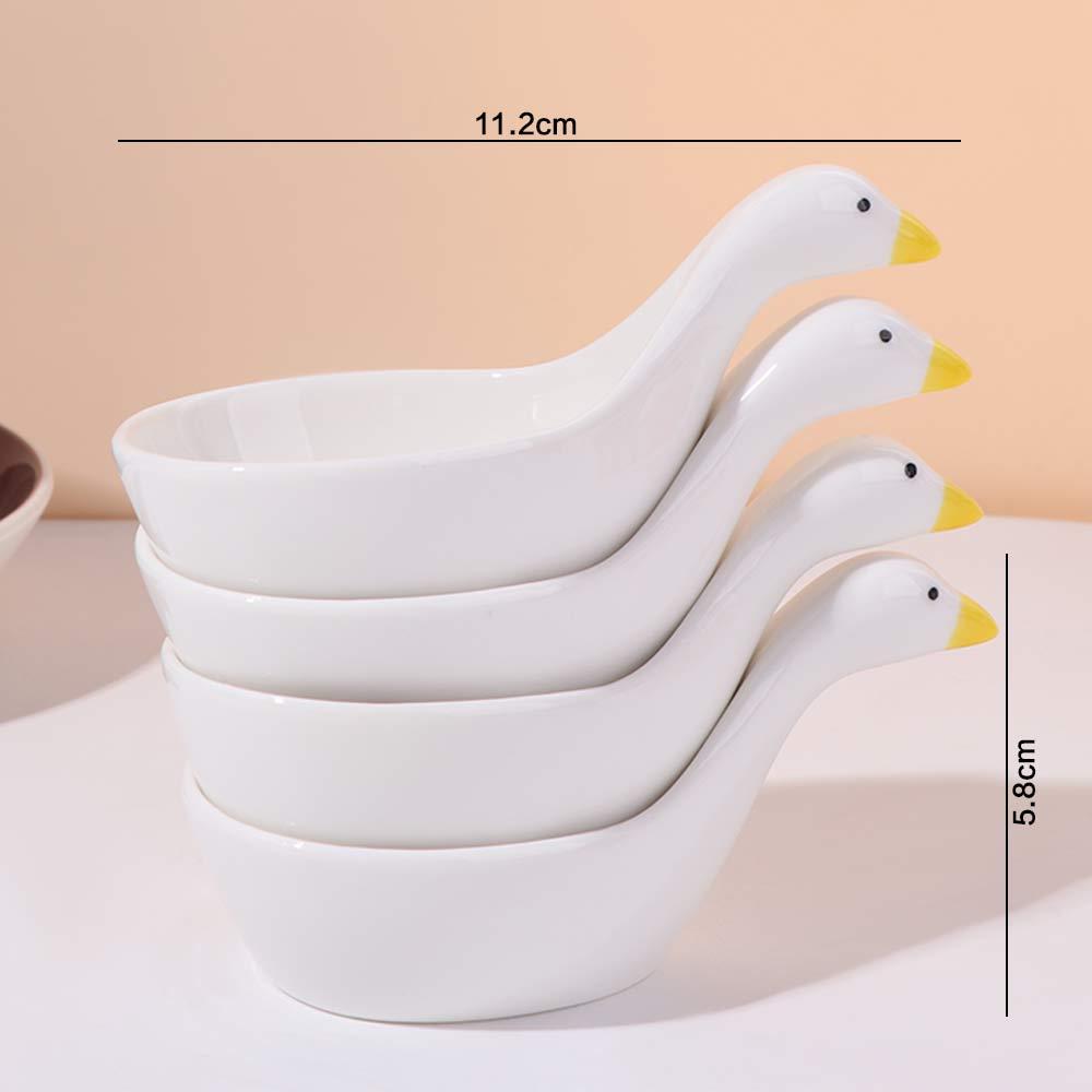 4PCS Cartoon Sauce Dishes 3D Seasoning Dish Ceramic Tableware Ceramic Dipping Bowls Restaurant