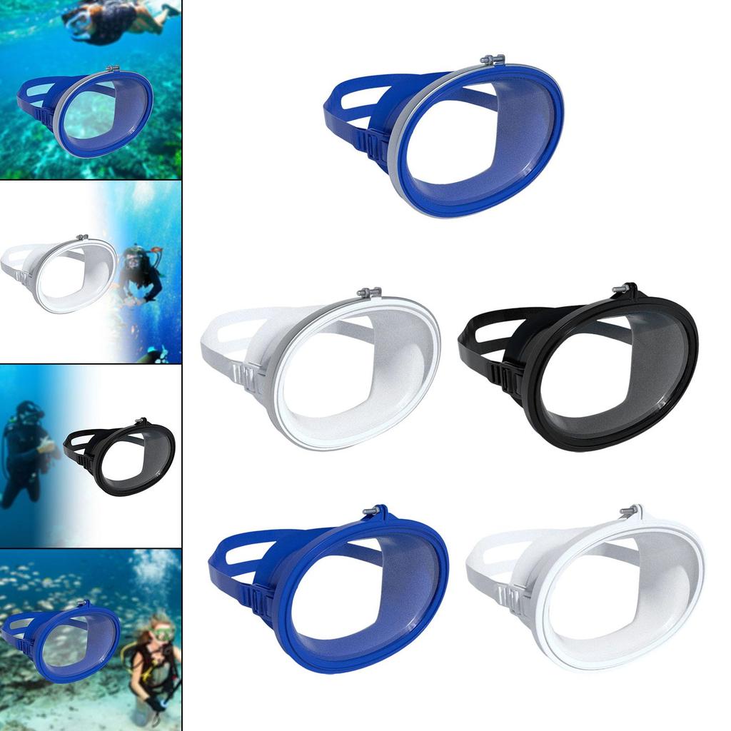 Scuba Goggles Anti Fog Wide Angle Snorkelling Equipment Silicone and Glass Portable Swimming Mask Single Lens Oval Shape