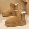 Side Zip Decoration Snow Boots Women 2025 Winter Fashion Thick Bottom Furry Ankle Boots Warm Short Plush Booties