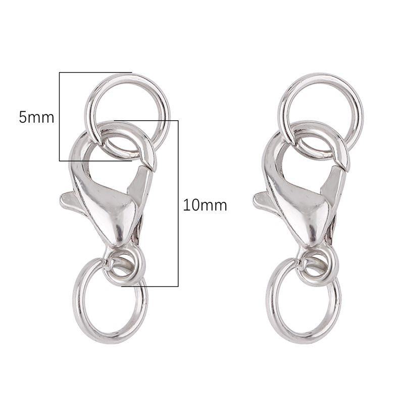 Vysoce kvalitní 12mm slitinová humrová spona pro DIY šperky, ideální pro náramky a náhrdelníky. Kombinace jednoho kruhu.