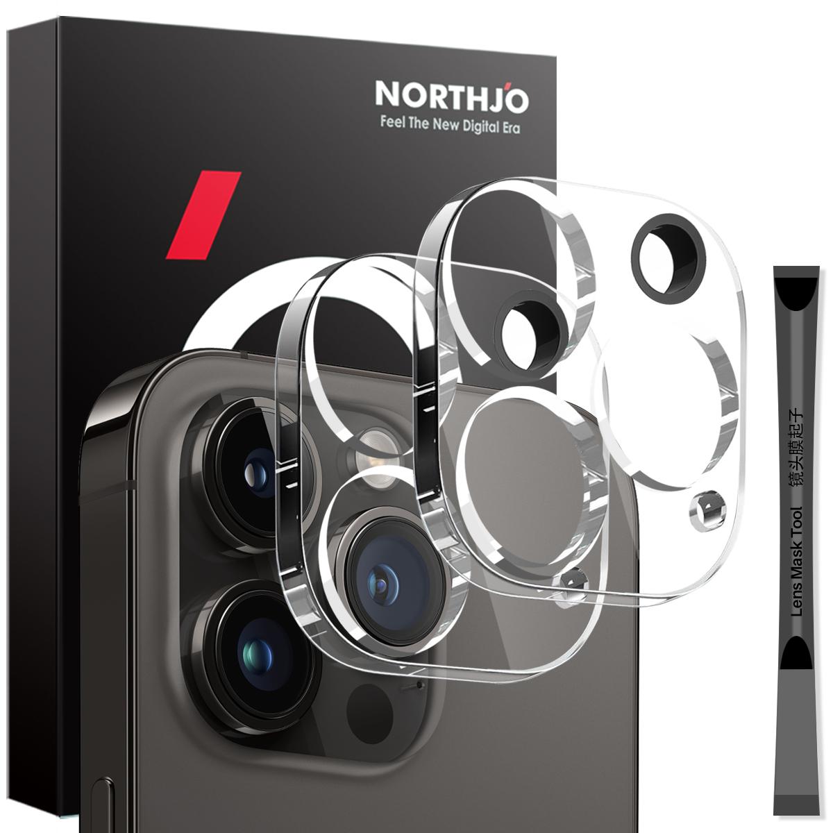 

NORTHJO 2Pcs For iPhone 14 Pro/14 Pro Max Clear Camera Lens Protector HD 3D Integrated Tempered Glass Lens Film Type A