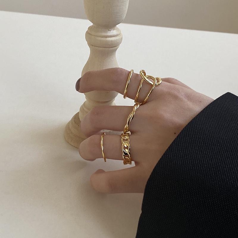 Mode Vintage Gold Ringe Set Twist Hohl Kreuz Ring für Frauen Schmuck Zubehör