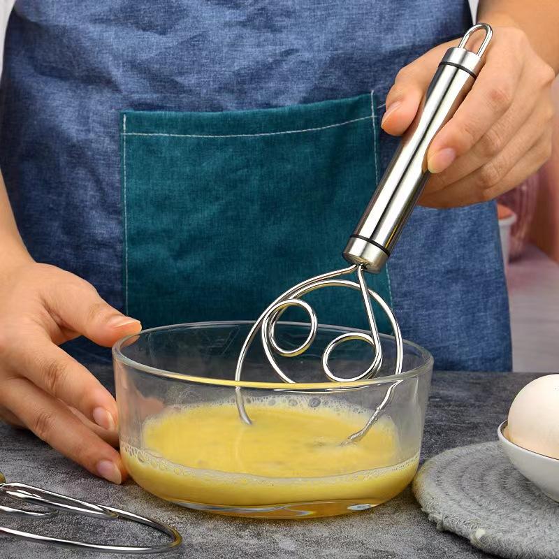 Non-stick Quick Egg Beater Bread Pastry Stainless Steel Dough Whisk Egg Mixer Hand Mixer Artisan Blender Kitchen Baking Tools