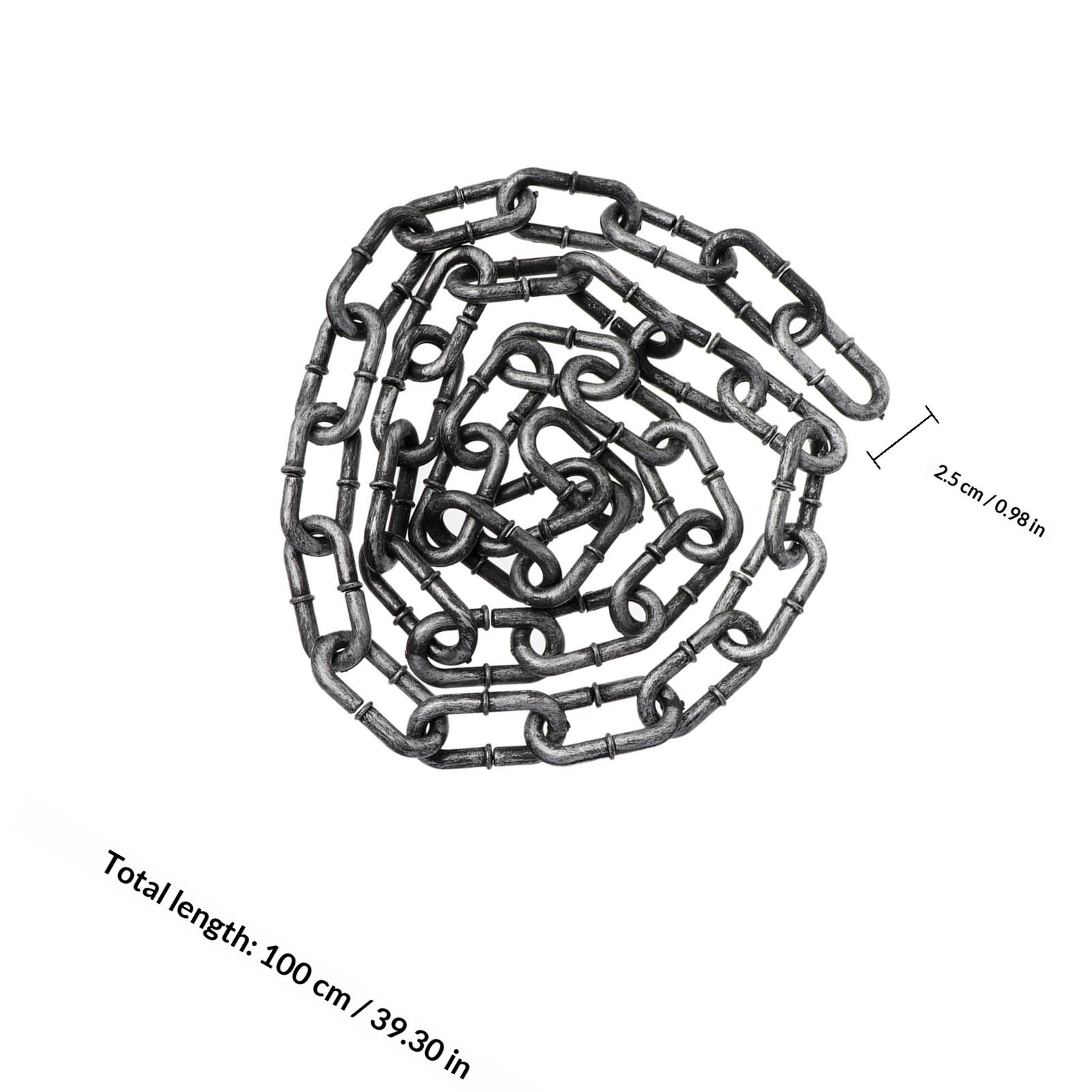 1Pcs Simulation Plastic Iron Chain Halloween Prop Lightweight Chain Costume Decorative Party Prop серебряный
