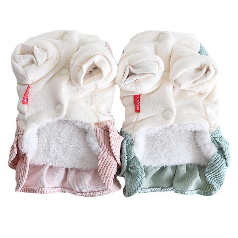 Nini Rabbit Velvet Suspender Skirt 2023 Autumn/Winter Cat Clothes Pet Clothes Dog Clothes Dog Dress Pet Clothes