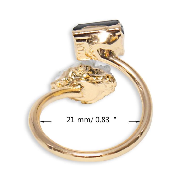 Stylish Irregular Druzy Stone Rings Open Finger Rings Adjustable Rings Ornament