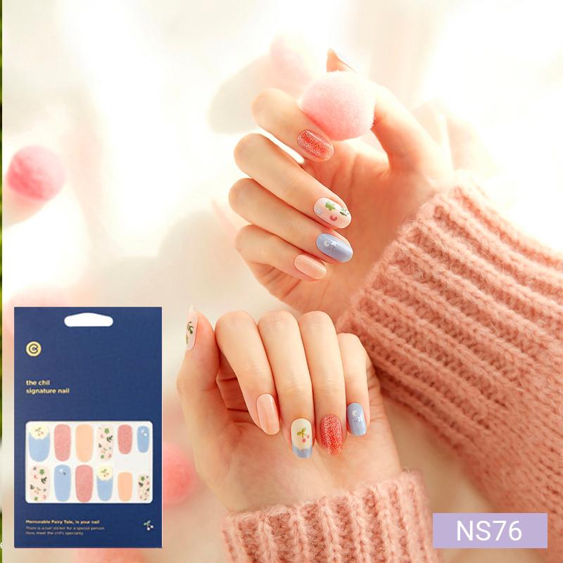 Cute Pastel Nail Stickers 24pcs | Press-On Strips, Bunny, Bear&Star Designs, Easy Peel