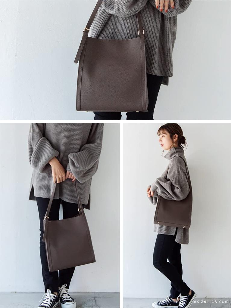 Gratante Quadratische Schultertasche aus echtem Rindsleder mit Gürtelschlaufen, Damen, abb-g0049 (Kohlebraun)