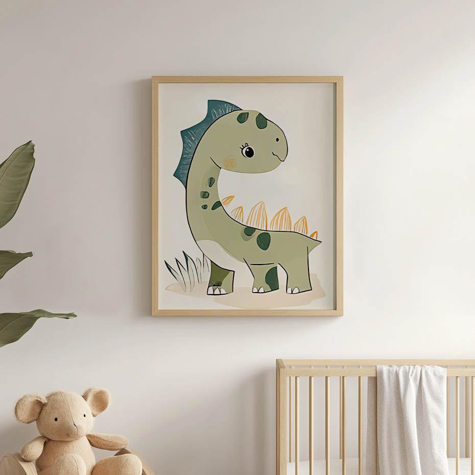 Plakat Uśmiechnięty Dinozaur Plakat Uśmiechnięty Dinozaur, 70X100 Cm, Bez Ramy, Papier Matowy 230 Gsm