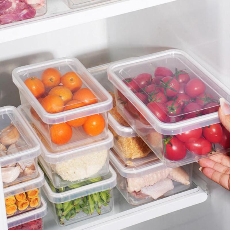 Food Storage Box Transparent Storage Container Fridge Organizer Microwave Safe Fresh-Keeping Sealing Box Kitchen Food Dispenser