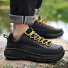 Men's Hiking Shoes PU Leather Casual Sports Shoes Fashion Lace-up Platform Shoes Waterproof Walking Shoes Big Size 39-48