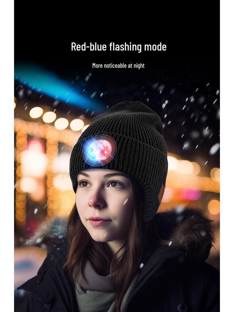 Bluetooth LED Glowing Music Hat - Wireless, Colorful, Rechargeable, Perfect for Holiday Performances