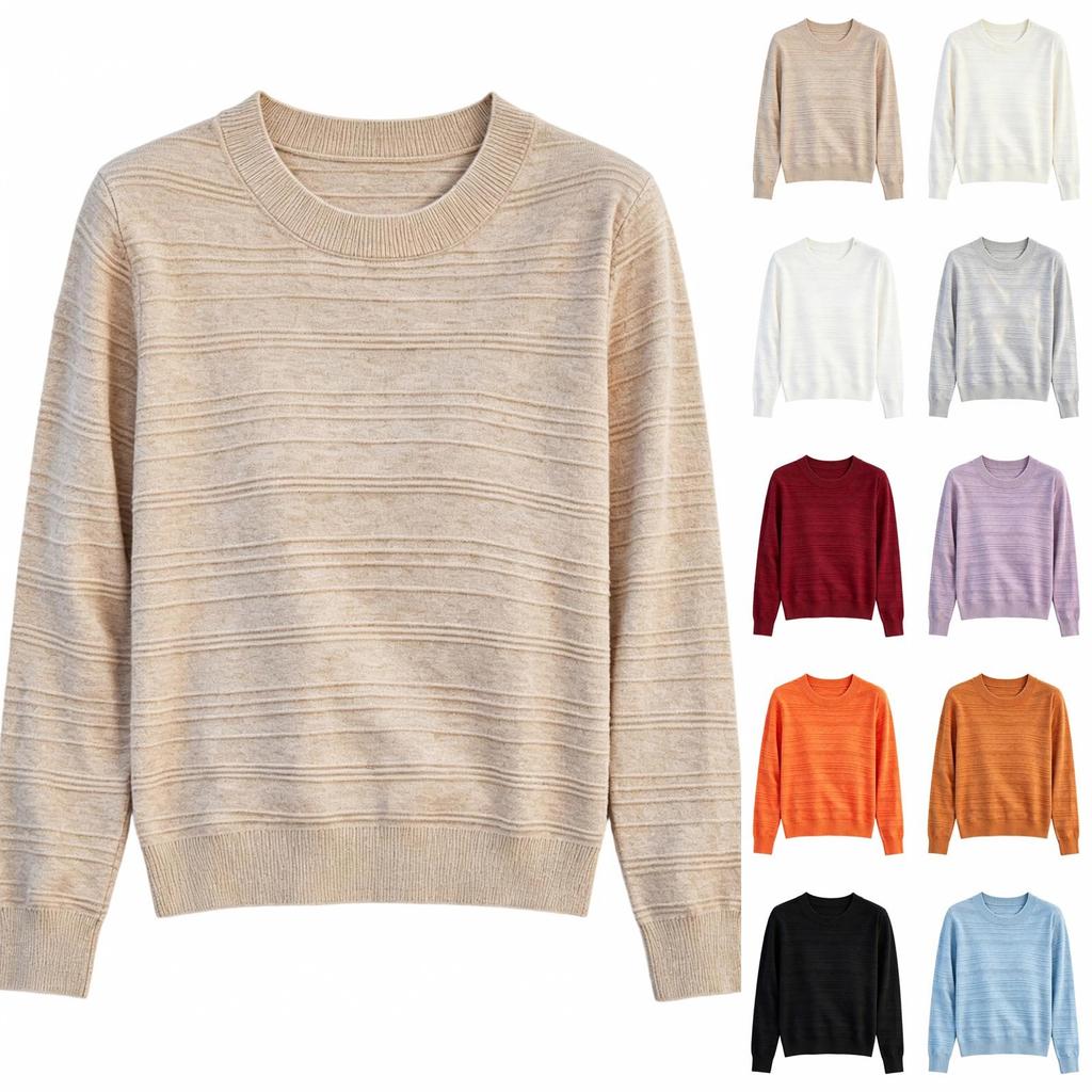 Women's Casual Lightweight Crewneck Pullover Knit Sweater for Everyday Wear
