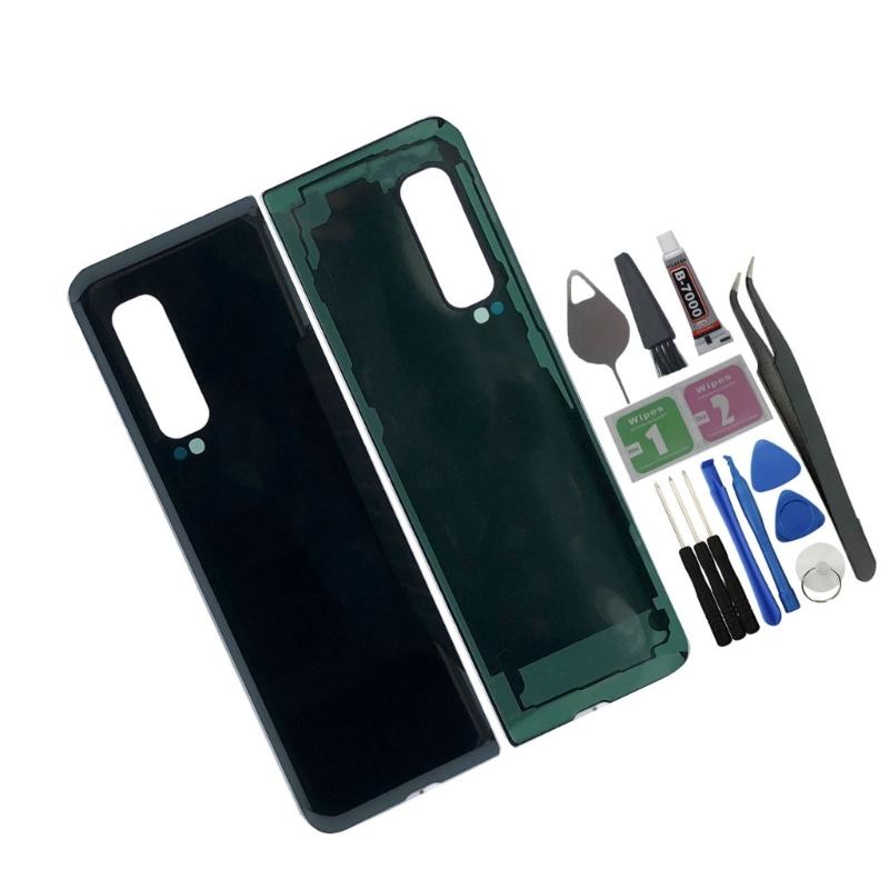 For Z Fold F900 Battery Door Back Cover Replacement (Black,Silver)