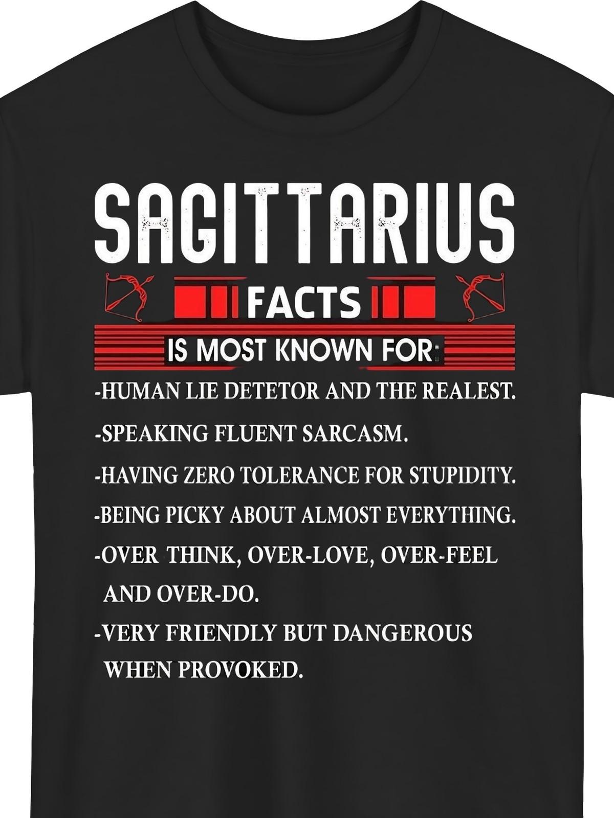 Sagittarius Zodiac Funny Traits T-Shirt Sarcastic Astrology Graphic Tee for M S разноцветный
