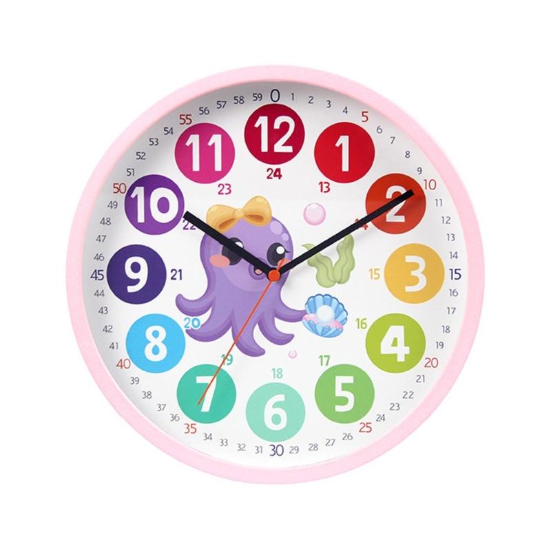 Early Learning Education Clock Telling Time Teaching Clock for Kids Wall Clock Colorful Children Clock, Easy to Read