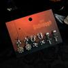 6 Pairs Hip-hop Punk Sliver Color Spider Web Bat Skull Cross Stud Earrings for Women Men Dark Gothic Halloween Jewelry Sets Gift