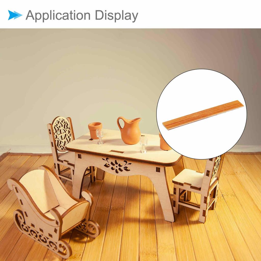 CoCud Dollhouse Flooring, 3.94" Long, Self-Adhesive Miniature Dollhouse Wood Flooring, Peel and Stick - (Use: Dollhouse Decor), Pack of 10