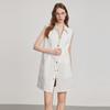Elle Fashion Simple Versatile Elegant Denim Sleeveless Dress Women dress White EL51359