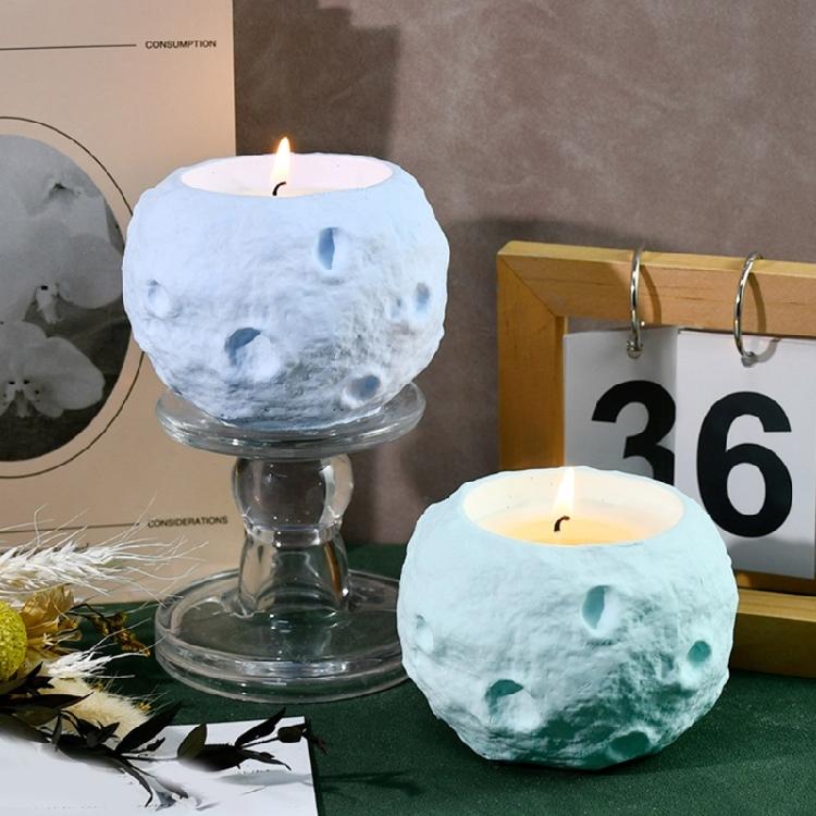 High Temperatures Resistant Candle Cup Silicone Mold Moon Shape Candlestick Mold Aromatherapys Container Jewelry Mould
