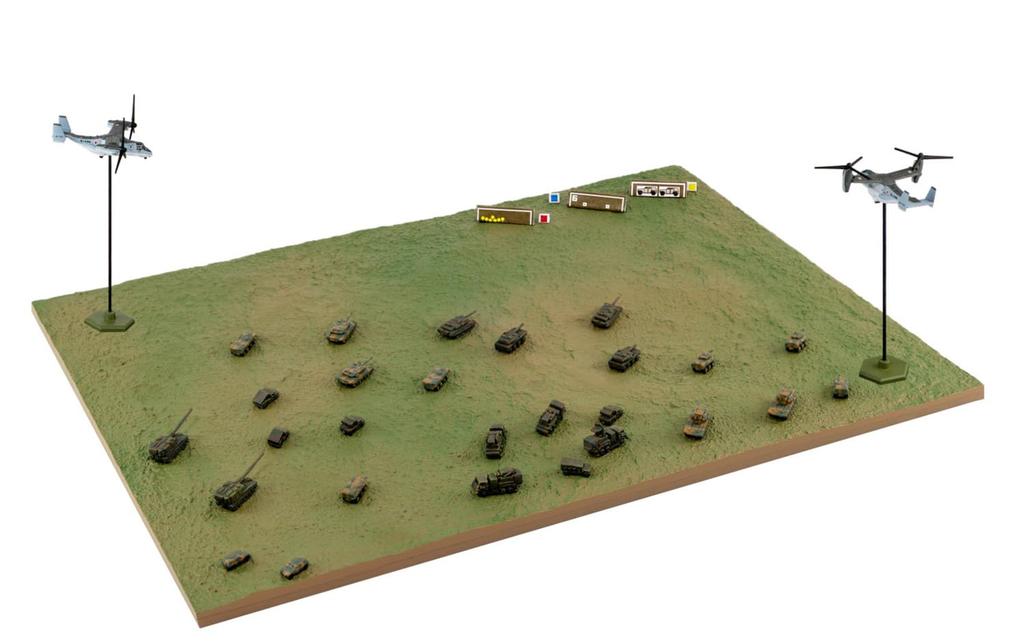 Pit-Road 1/700 SPS Series JGSDF Fuji Comprehensive Firepower Exercise (Start of Situation) Plastic Model Kit SPS34 (Scenery)