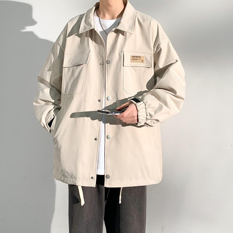 Work Jacket for Men's Spring and Autumn Men's Loose Jacket for New American Spring Casual Clothes