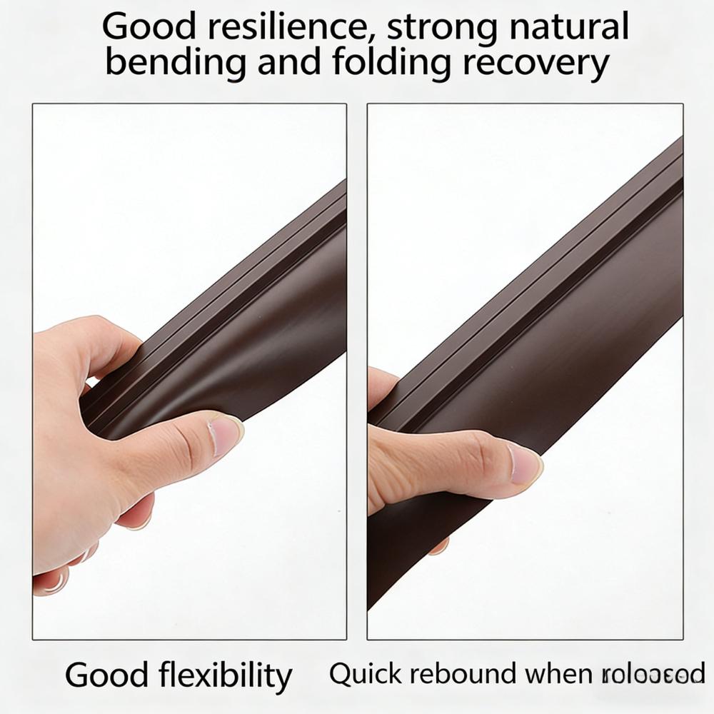 1pc Noise Reduction Door Draft Stopper Insect Prevention Self-adhesive Weather Stripping Home Door Bottom Sealing Strip