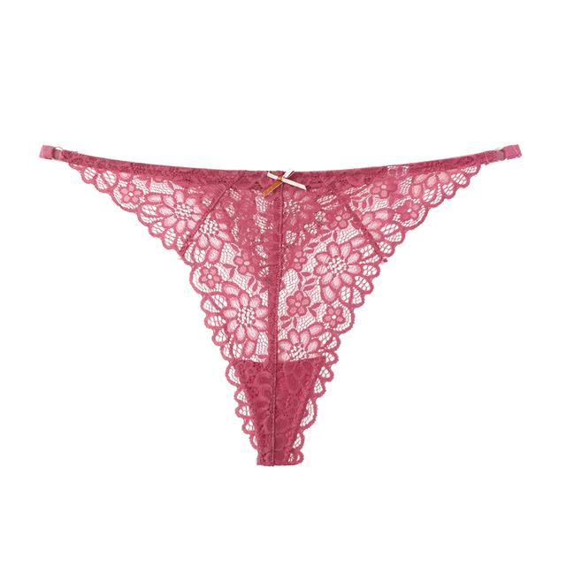 TERMEZY Women Sexy Amazing Panties Low-waist Lace Underwear Female G String Thong Temptation Bow T-back Transparent Lingerie