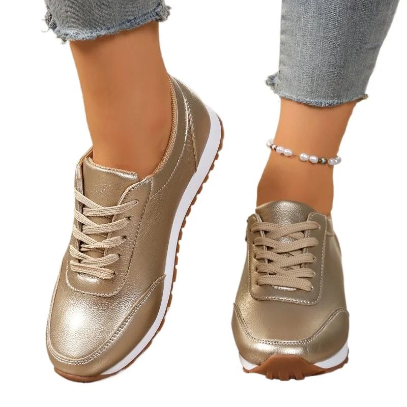 Mode 2025 Heißer Verkauf Damen Schuhe Schnürung vorne Damen Vulkanisierte Schuhe Neu Übergröße Leicht Nähen Bestseller Bequeme Freizeitschuhe