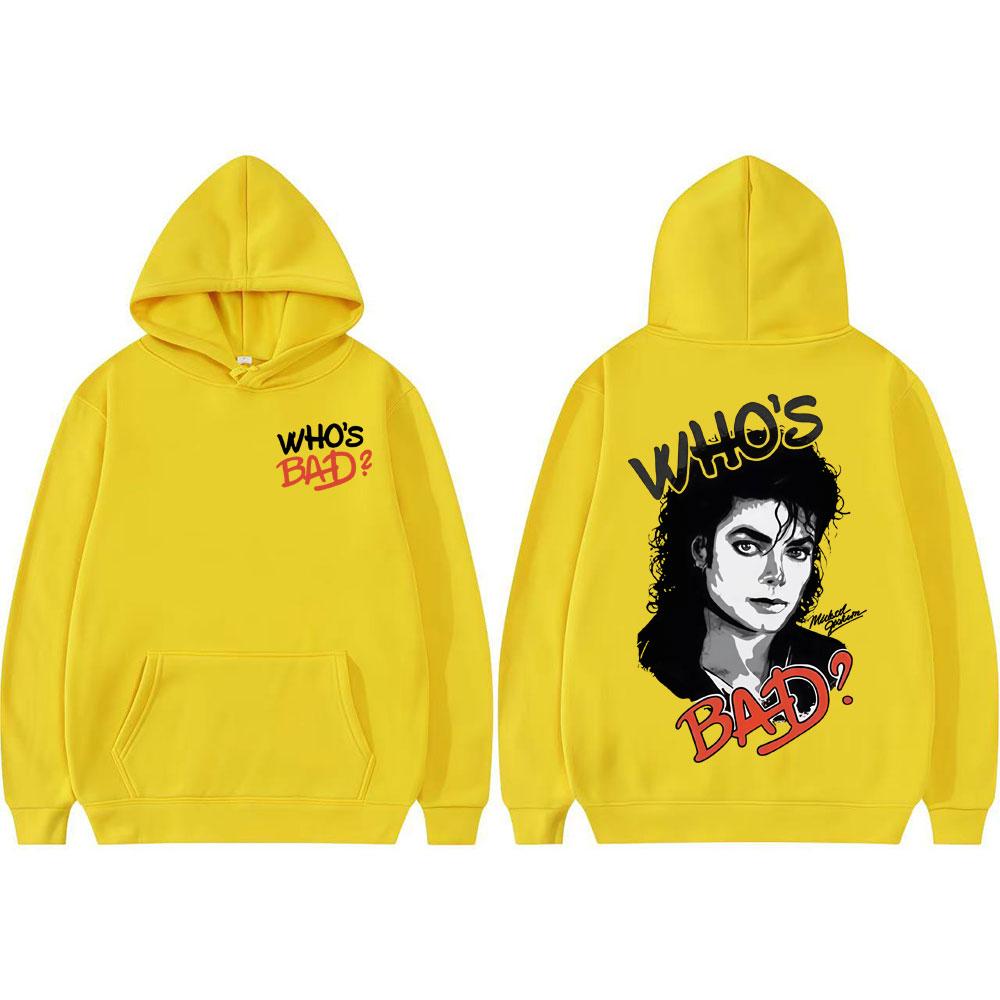 Michael Jackson King of Pop Bad Era Hoodies Clothing Fashion Classic Sweatshirts Hip Hop Fleece Casual Oversized Pullovers