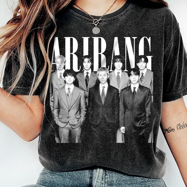 Arirang Bangtan Boys Vintage Comfort Color T-shirt Kpop 2026 Tour Tee Shirt Women Men Bangtan Boys Arirang Graphic Oversized Y2k Clothing