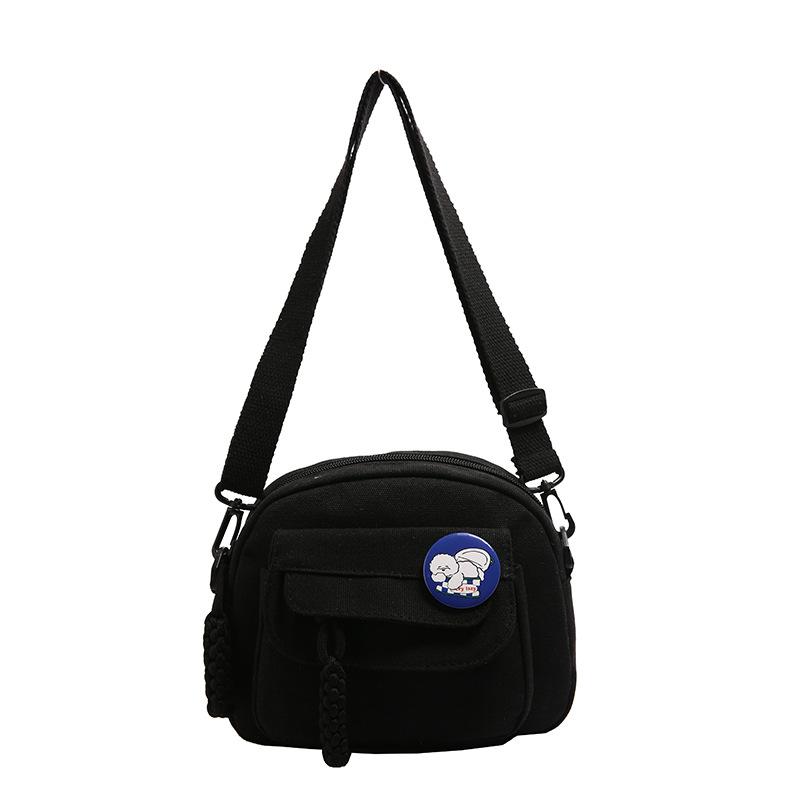 Canvas Bag Women's Messenger Bag 2025 New Korean Version Trendy Ins Japanese Literary and Artistic Versatile Cute Shoulder Bag Small Bag