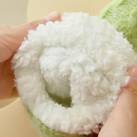 Knitted Slipper Socks Fluffy Winter Ankle Socks with Grips Non Indoor Warm Socks Slip Low Cut