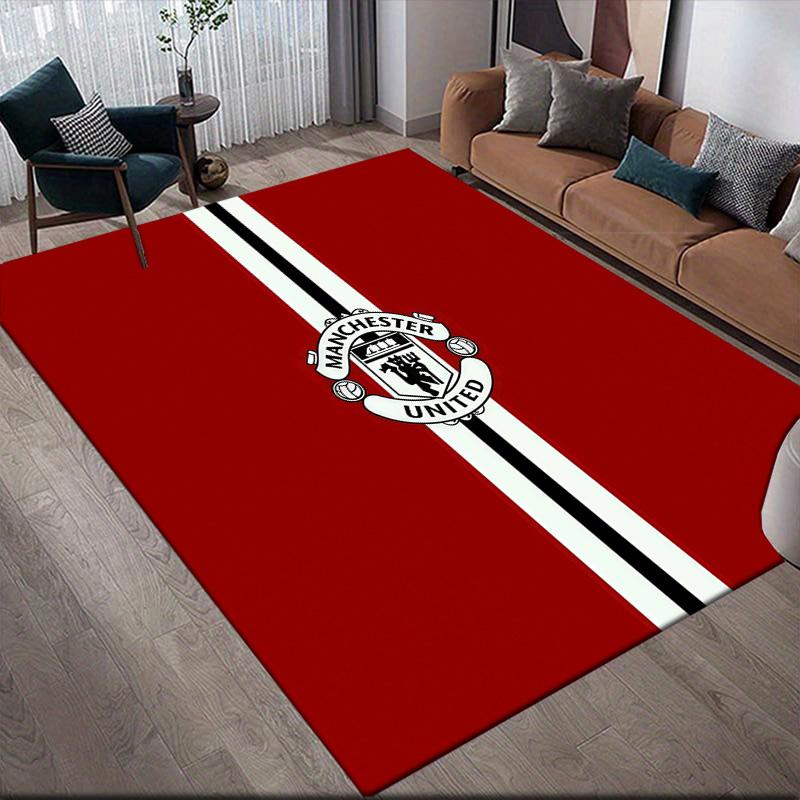 Manchester United2 Flannel Pattern Square Carpet,Area Rug,Carpet Rug for Living Room Bedroom Sofa Playroom Decor,Non-slip Floor Mat
