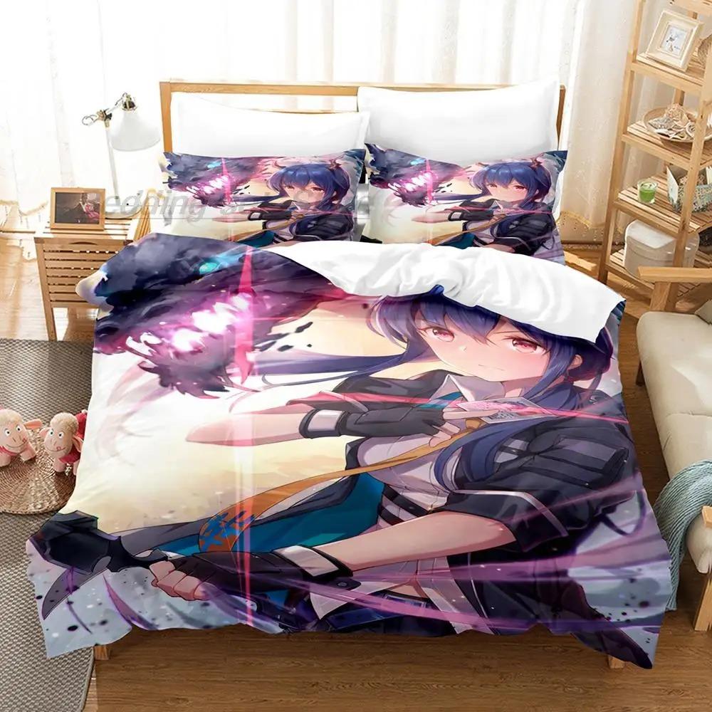 Arknights Zestaw Pościeli Pojedynczy Bliźniaczy Pełny Queen King Size Zestaw Pościeli Aldult Kid Sypialnia Zestawy Poszwy na Kołdrę Druk 3D Gra Anime 2022
