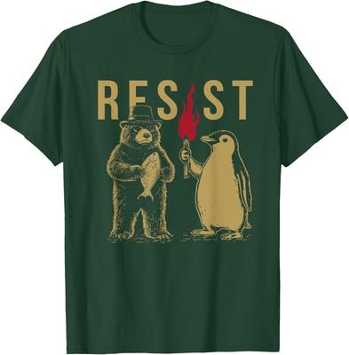 Odolejte aktivismu tučňáků a medvědů Grafické tričko unisex proti Trumpovi