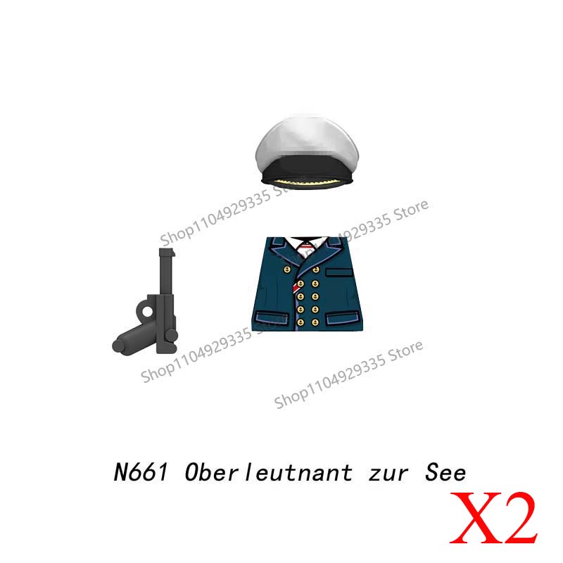 Militär WW2 Soldaten Bausteine Deutscher Marine Sergeant U-Boot Artillerie Modell Steine Mini Actionfiguren Spielzeug Kinder Geschenke