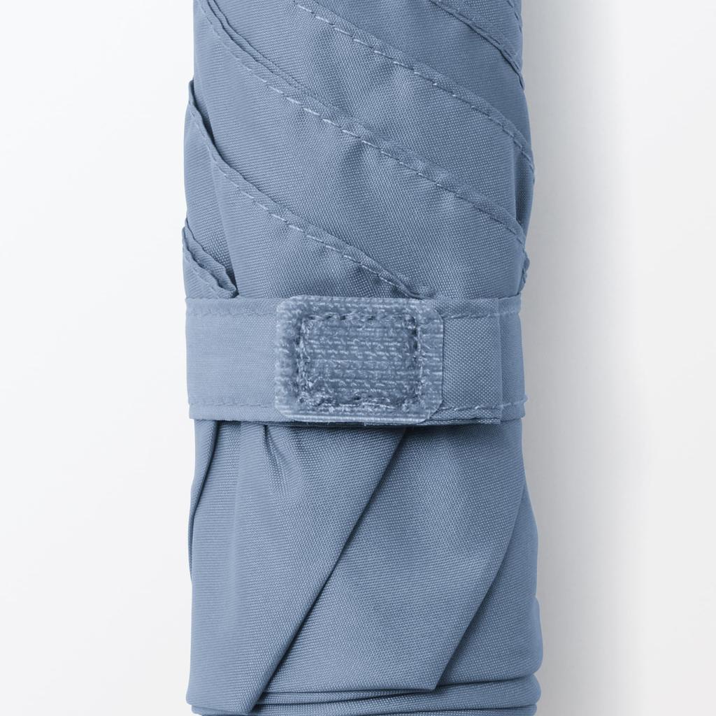 MUJI Lightweight Folding Umbrella Smoky Rib Length 50cm (Unisex, Adult, DEA03A5A) - Blue,