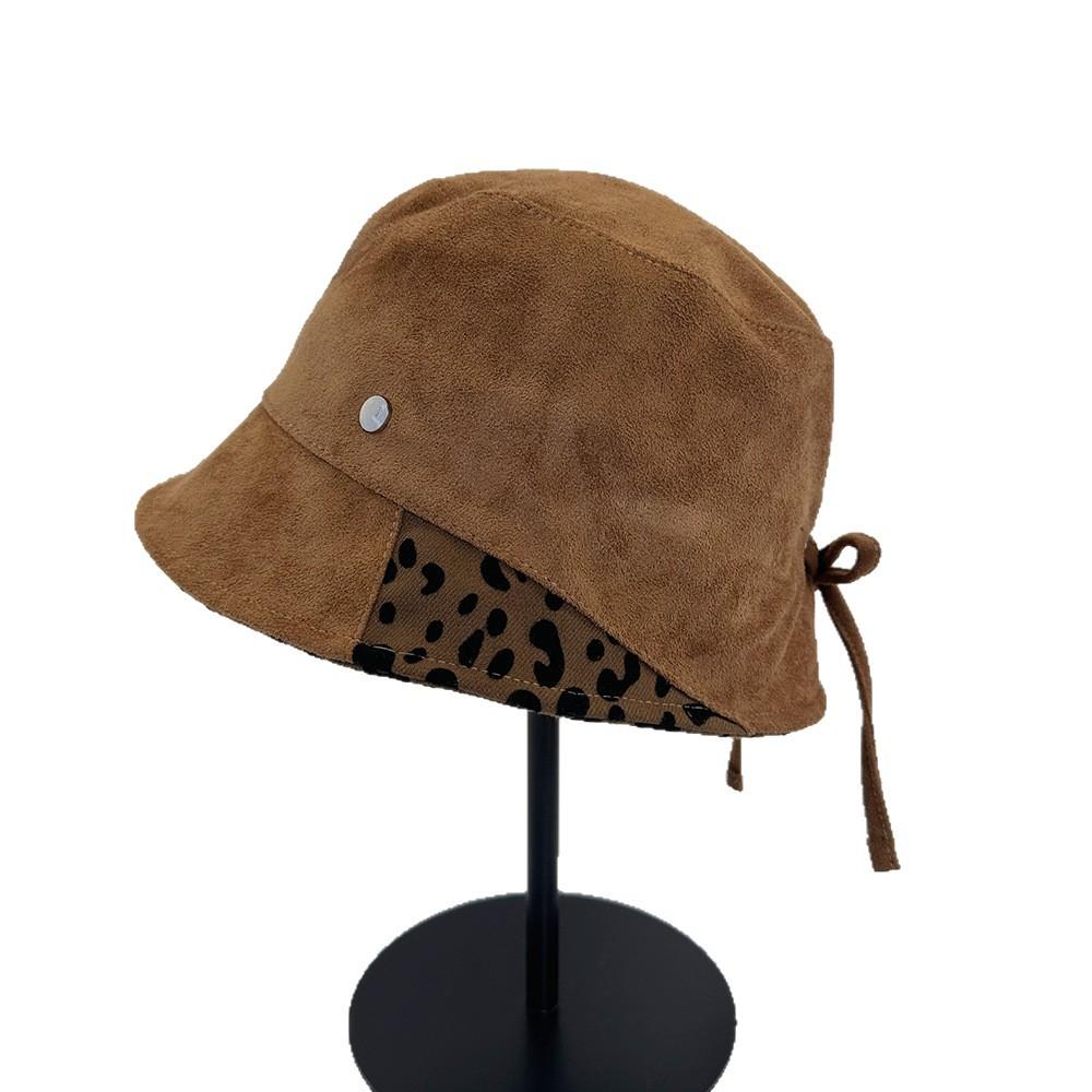 Suede Fisherman Hat New Women's Autumn and Winter Versatile Casual Plain Basin Hat Big Head Circumference Temperament Face Covering Bucket Hat