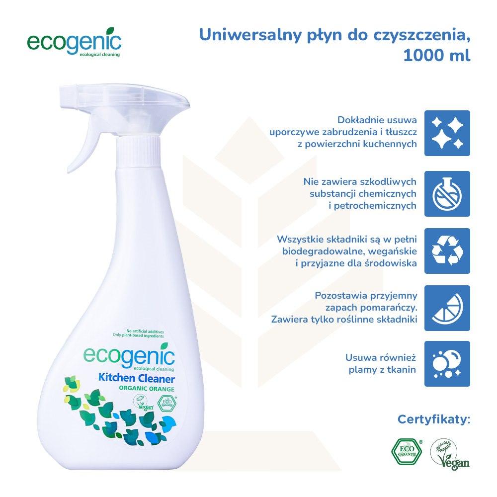 Ecogenic, Spray Do Czyszczenia Powierzchni Kuchennych Pomarańcza, 500Ml