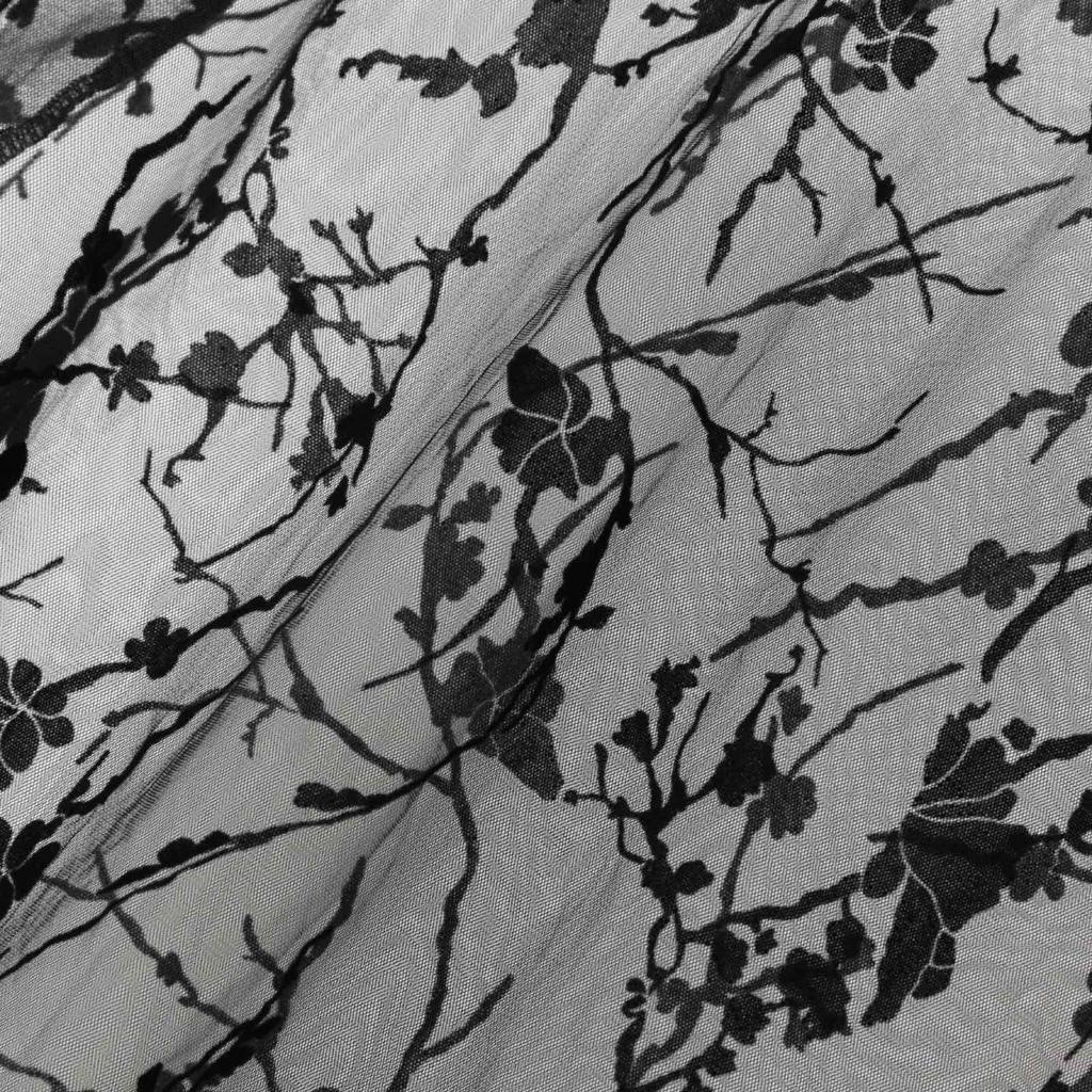 T-shirt da uomo estiva nuova con design floreale, floccata, girocollo, rete trasparente, manica corta sottile