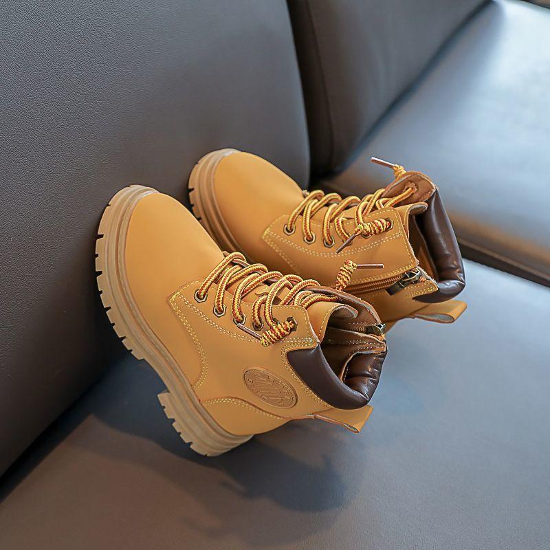 Autumn and Winter New Girls' Martin Boots 2025 Anti-slip Fashion Trend Boys' Rhubarb Boots Medium and Large Children's Boots Children's Boots