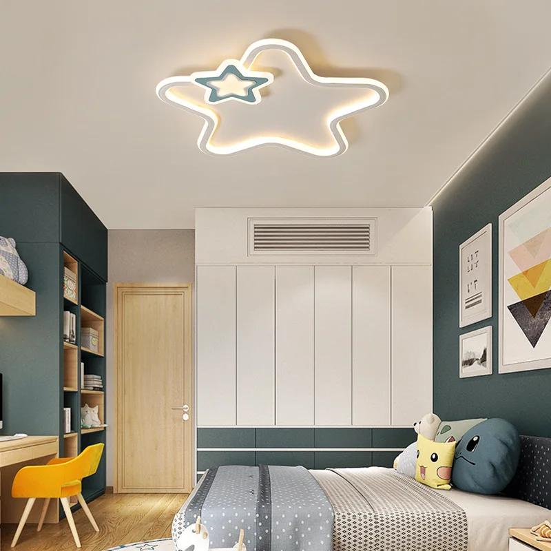 Modern Star LED Ceiling Lamp For Children Living Room Study Aisle Balcony Chandelier Indoor Home Decor Lighting Fixture Luster